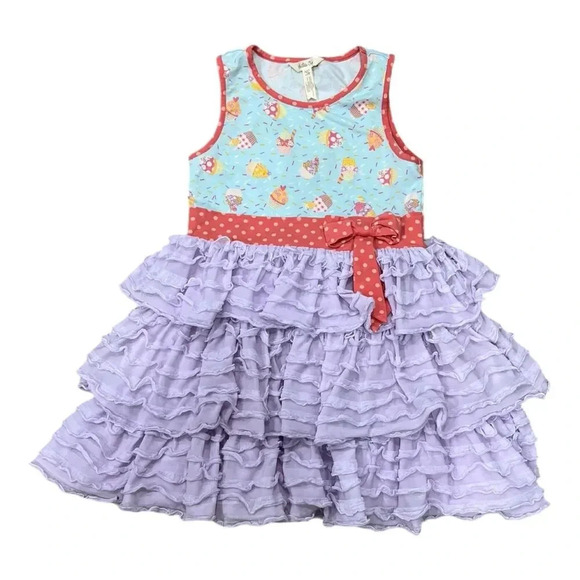 Matilda Jane Purple Ruffle Let’s Eat Cake Dress 10 - Picture 1 of 5